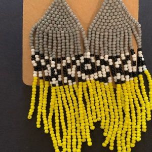 Fringe beaded earrings